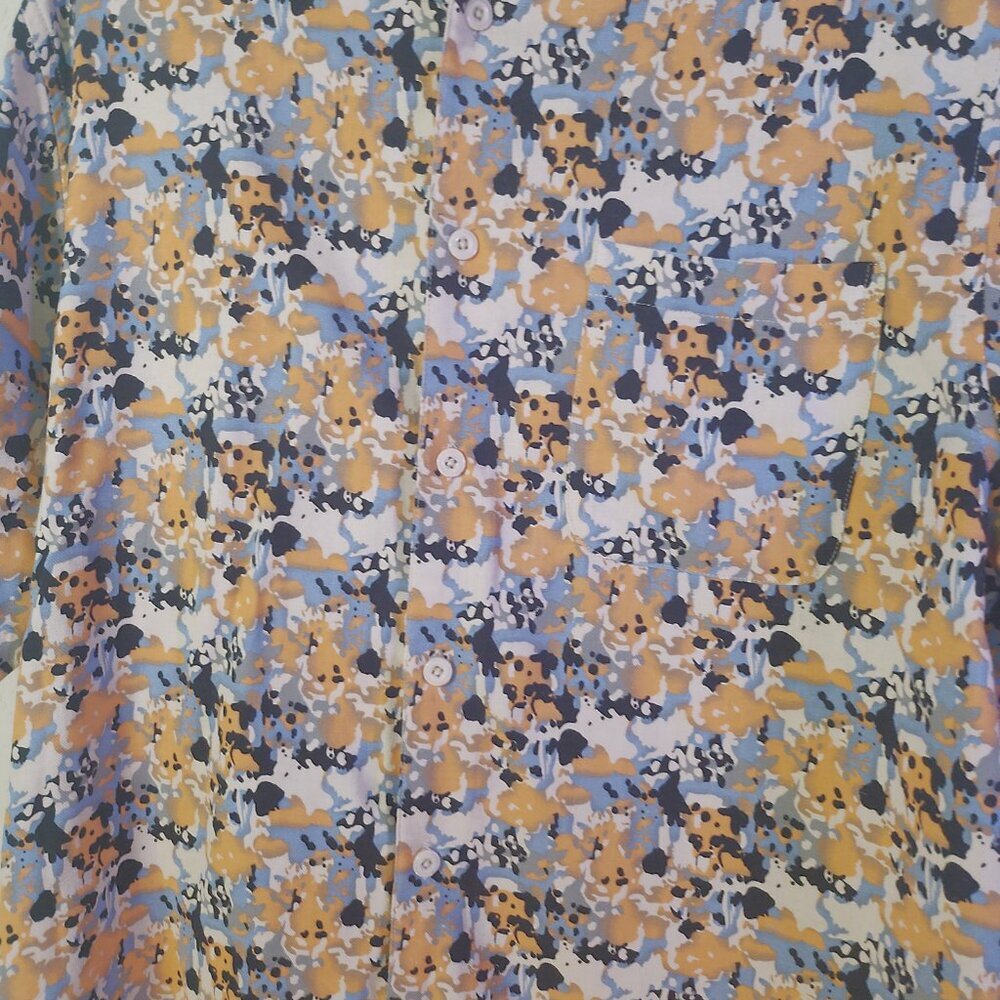 Vintage Silk Circa 1969 Multicolor Polo Vintage Beautiful Shirt 100% Silk - Picture 4 of 11
